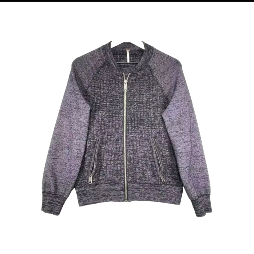 Free People Womens Small Naomi Long Sleeve Full Zip Thick Knit Sweater B38#9